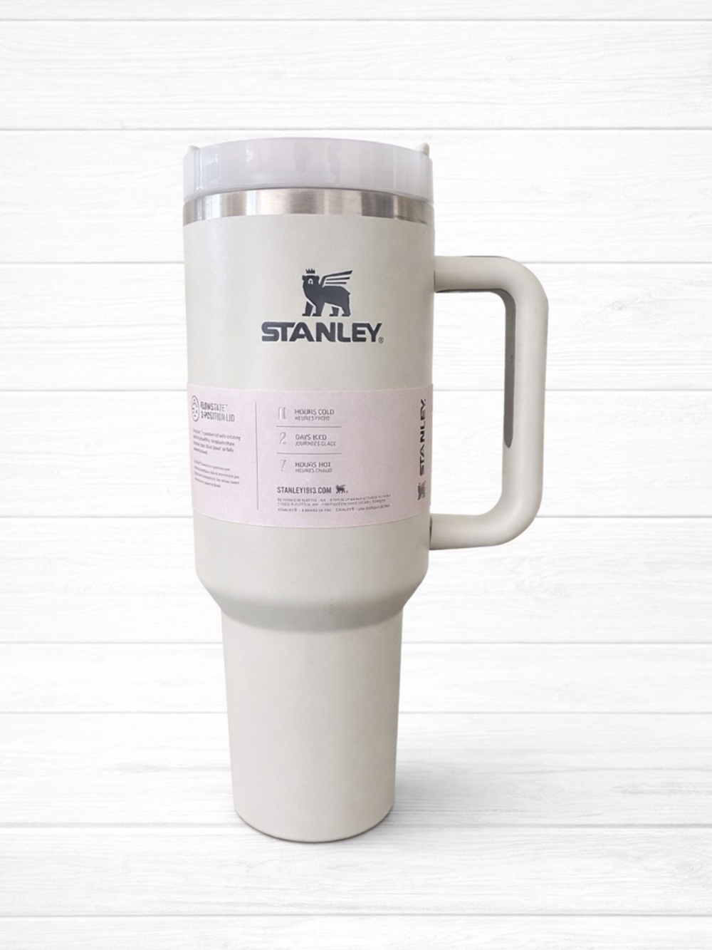 🤍 Stanley Quencher H2.0 FlowState Tumbler 40 oz – Cream/Off White | NEW 🤍